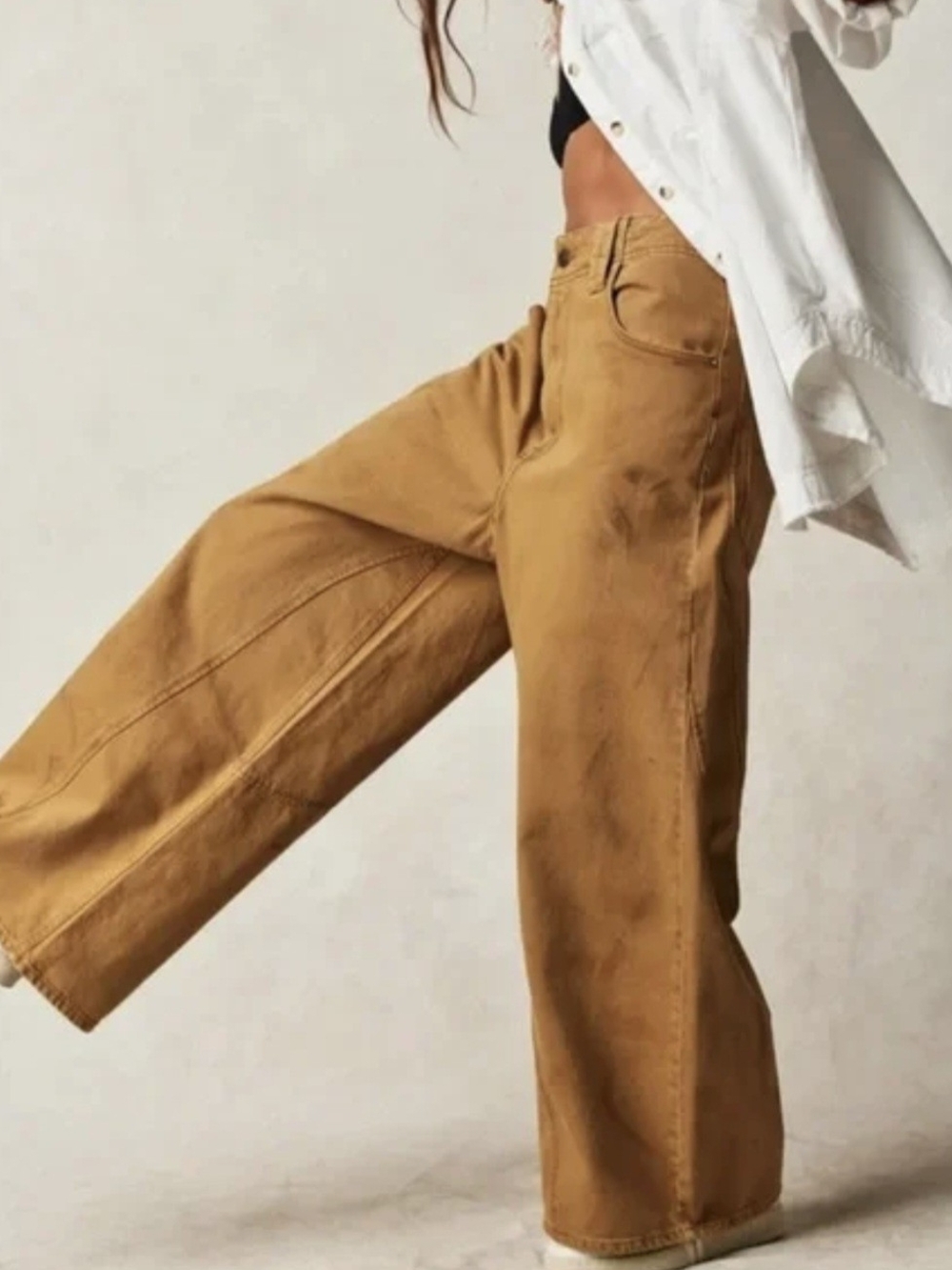 NWOT We The Free Wide-Leg Jeans in Camel Brown